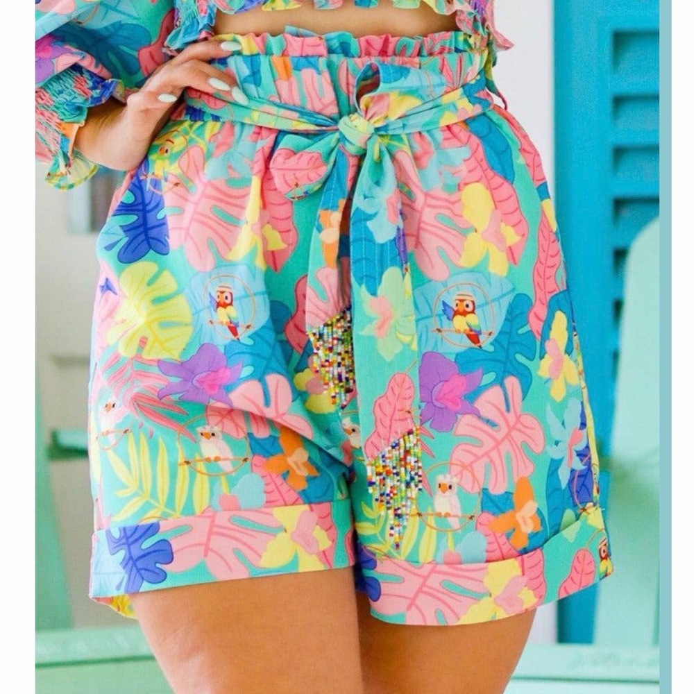 Tiki Room High Waist Women's Shorts